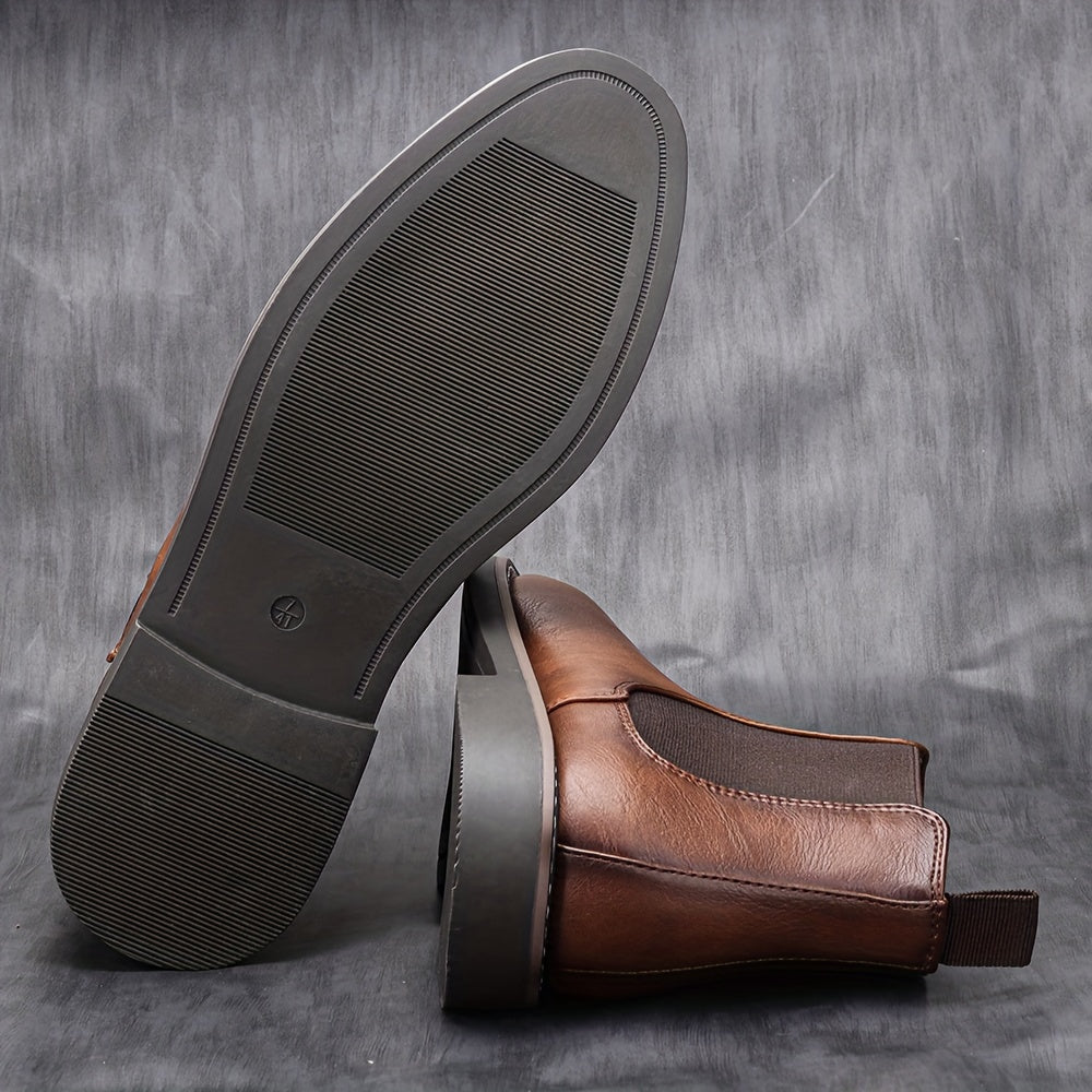 Auster Retro Two-Tone Ankle Boots