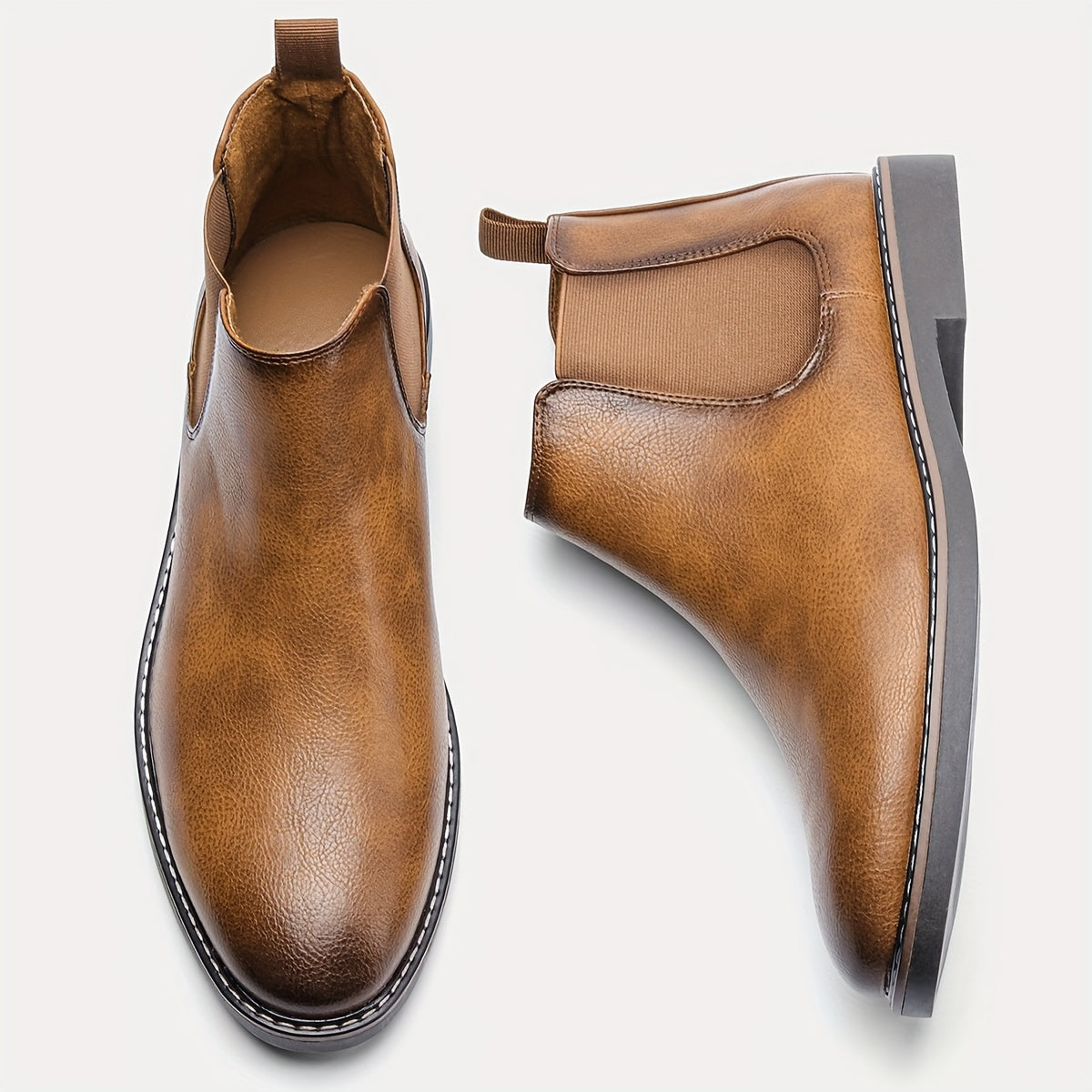 Auster Retro Two-Tone Ankle Boots