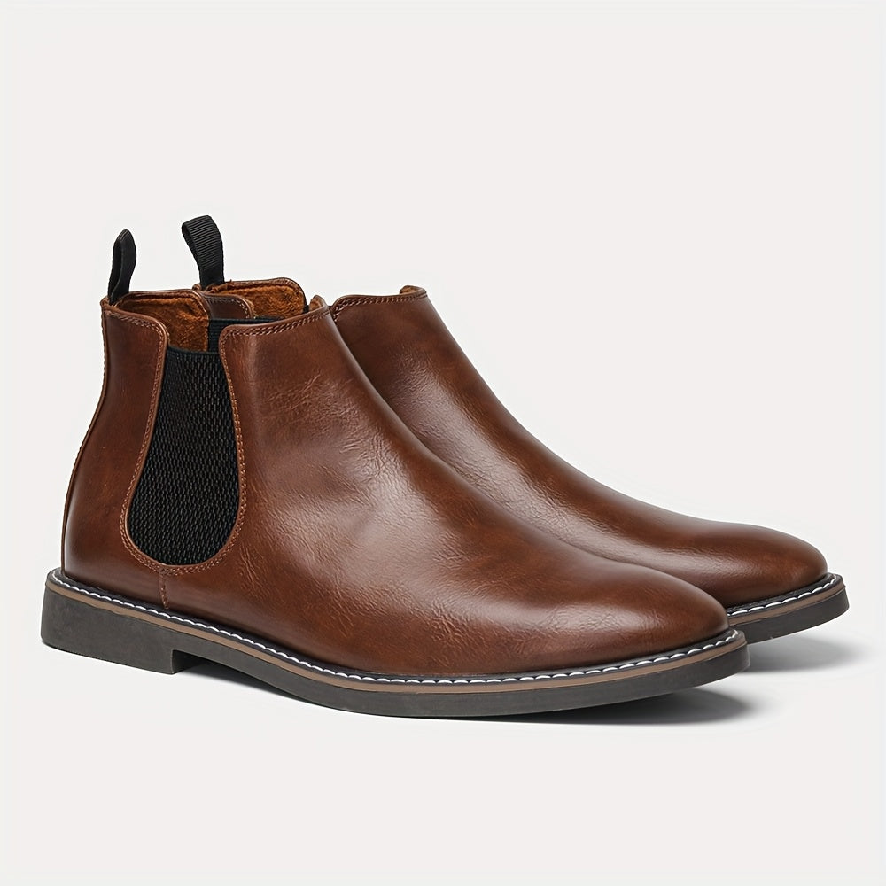 Auster Retro Two-Tone Ankle Boots