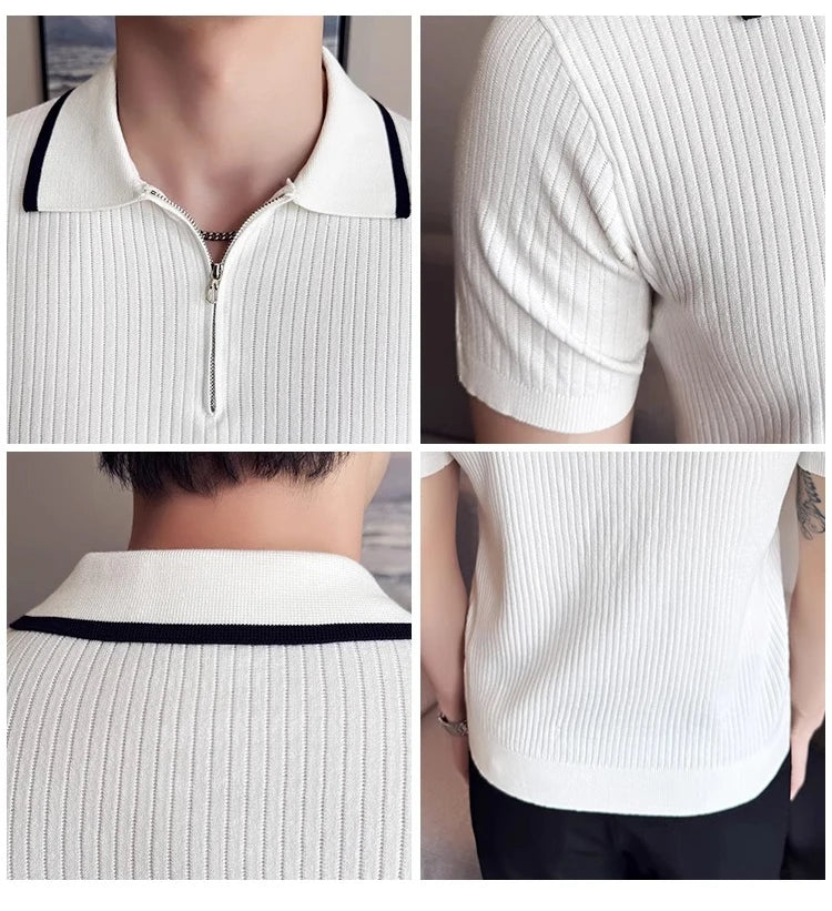 Auster Zipper Knit Polo