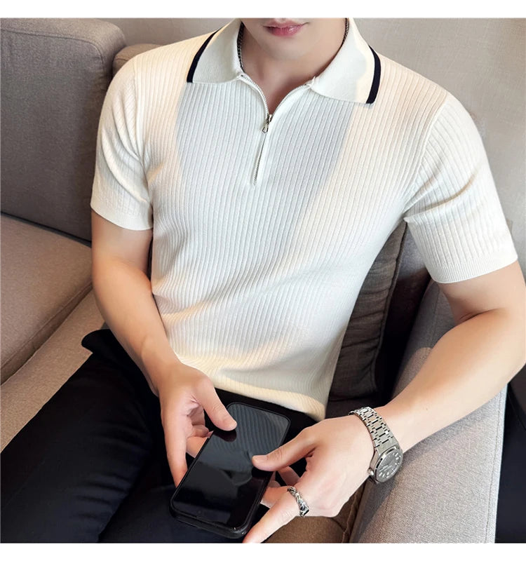 Auster Zipper Knit Polo