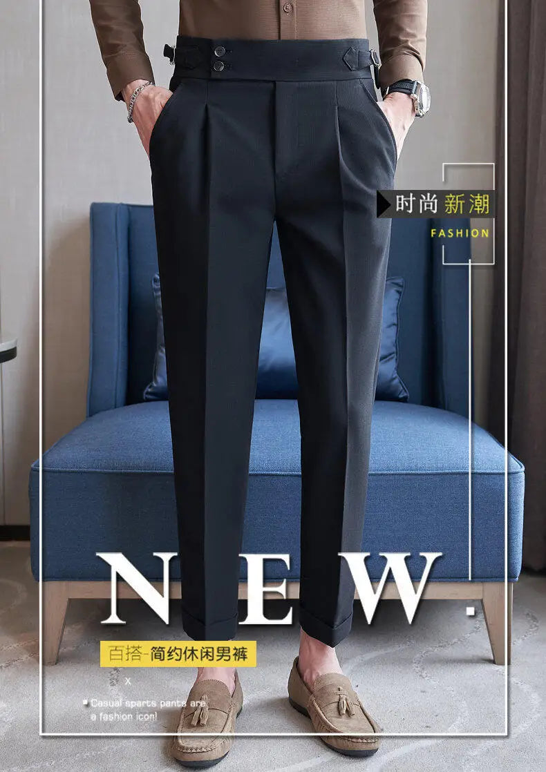 Men's Autumn and Winter Colorful High-quality Casual Naples Trousers, Slim-fit Pants for Daily Commuting.28-36