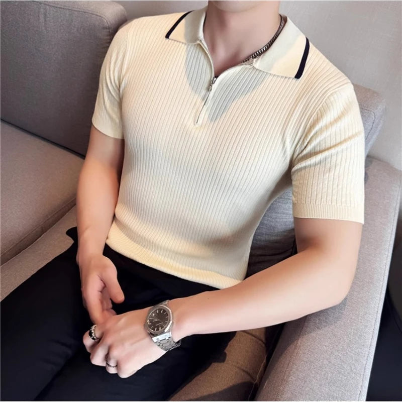 Auster Zipper Knit Polo