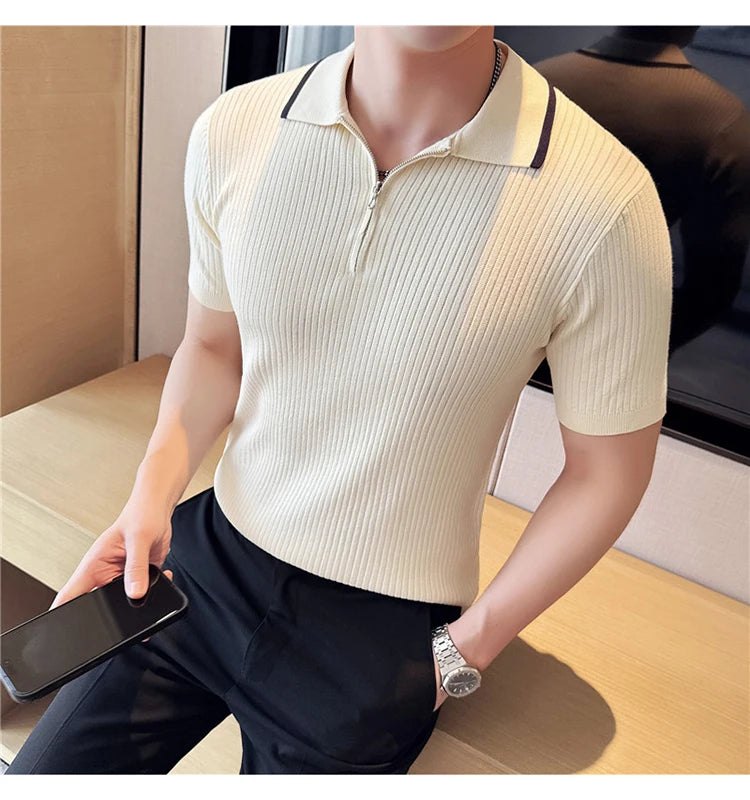 Auster Zipper Knit Polo