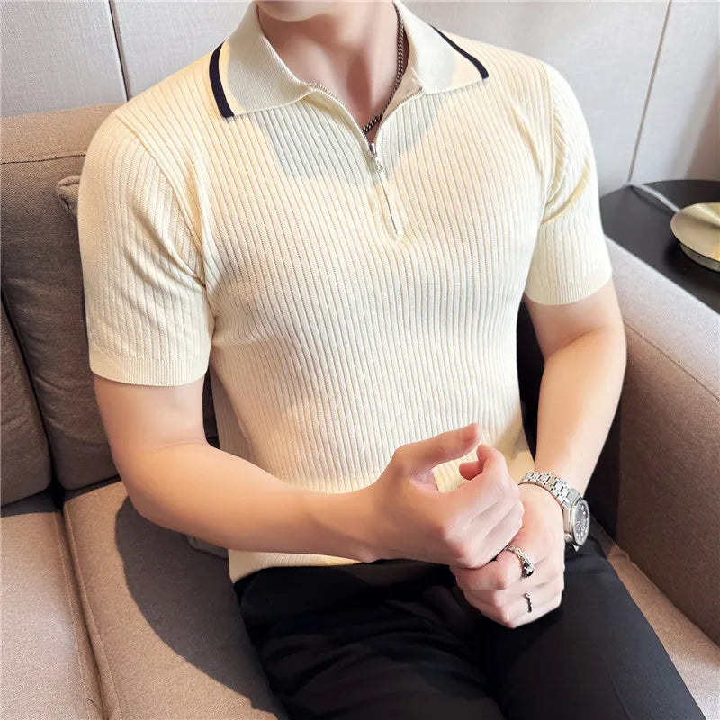 Auster Zipper Knit Polo