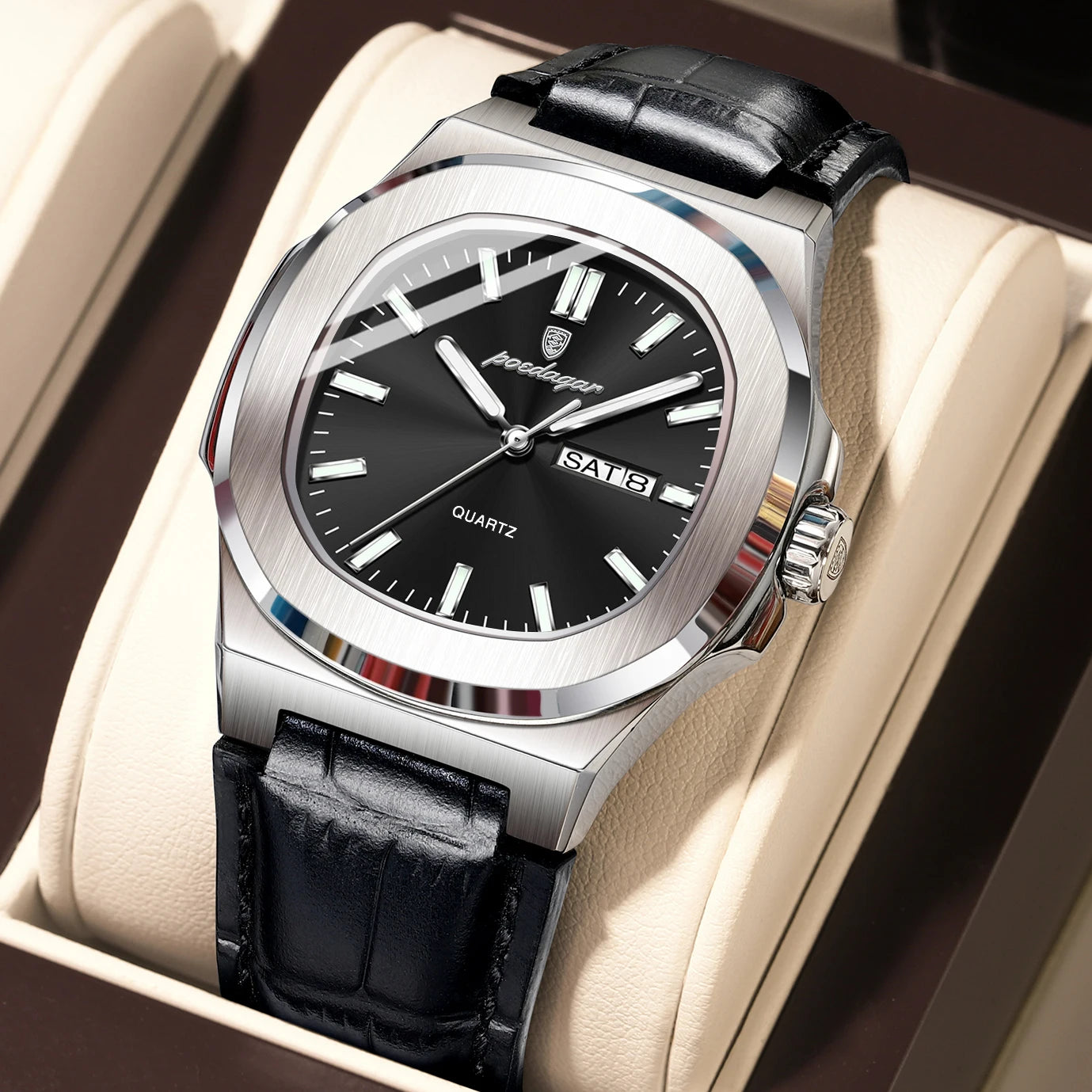 Auster Square Leather Watch