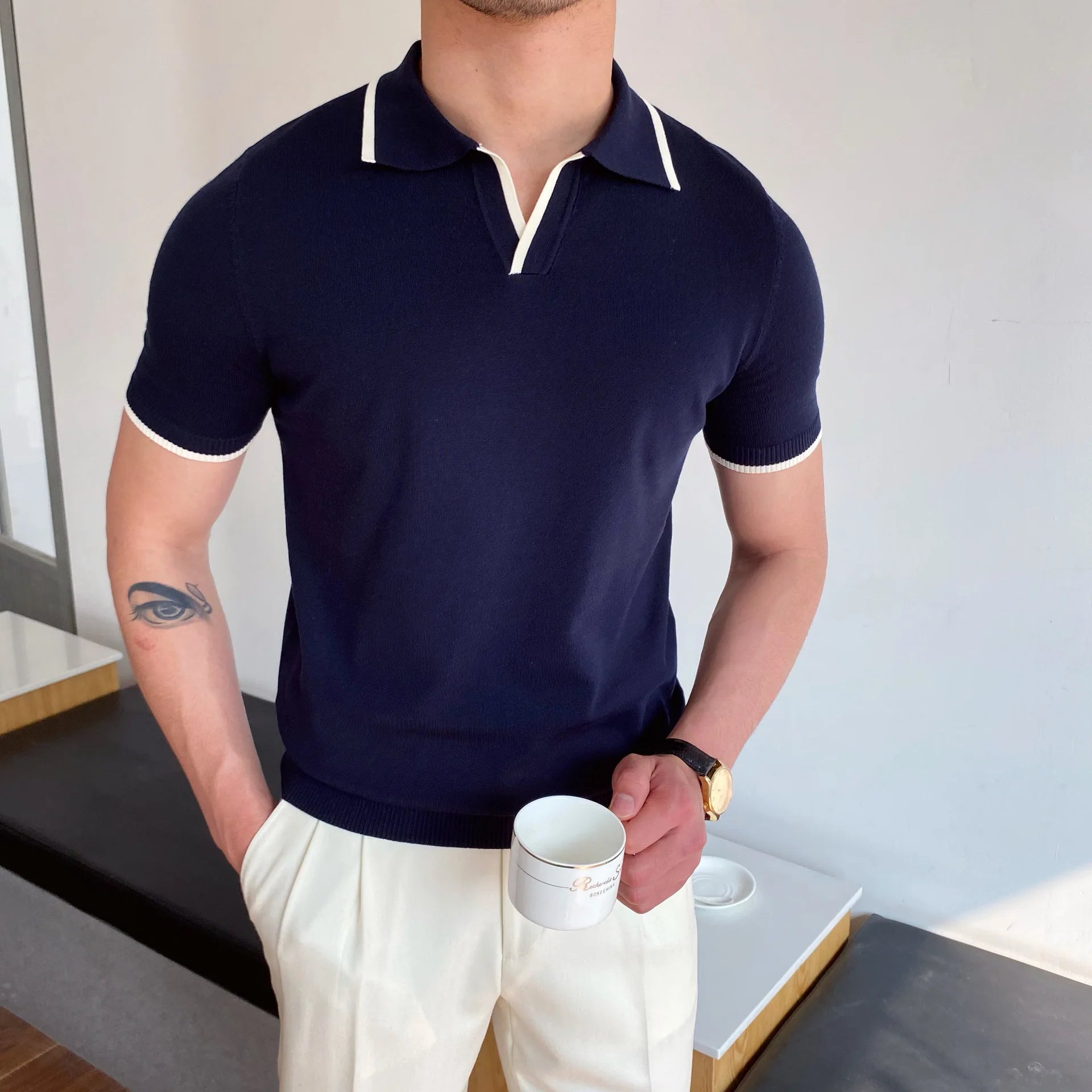 Auster Knit Slim Fit Polo