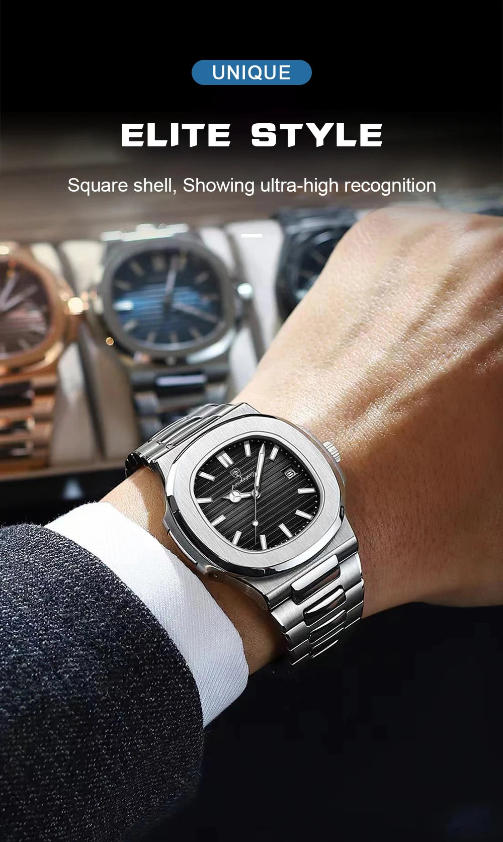 Auster Steel Square Chrono