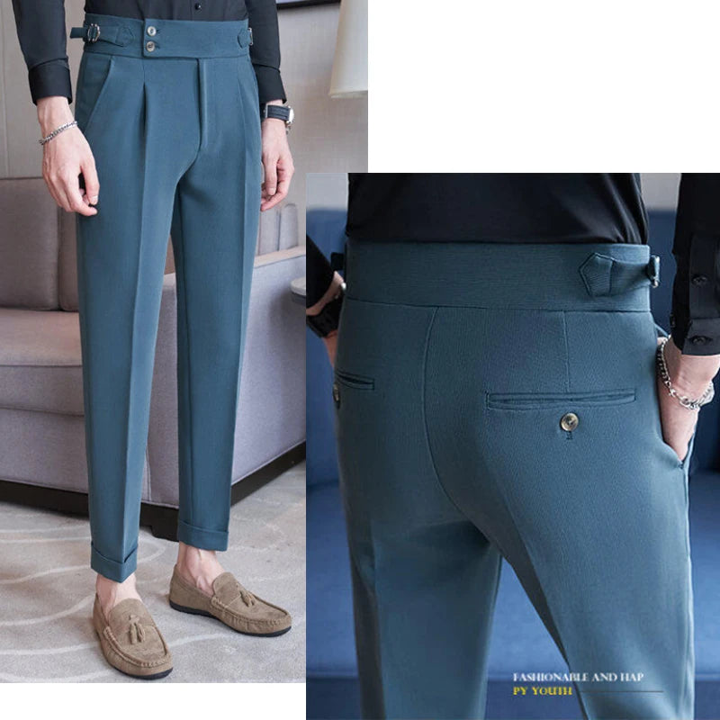 Men's Autumn and Winter Colorful High-quality Casual Naples Trousers, Slim-fit Pants for Daily Commuting.28-36