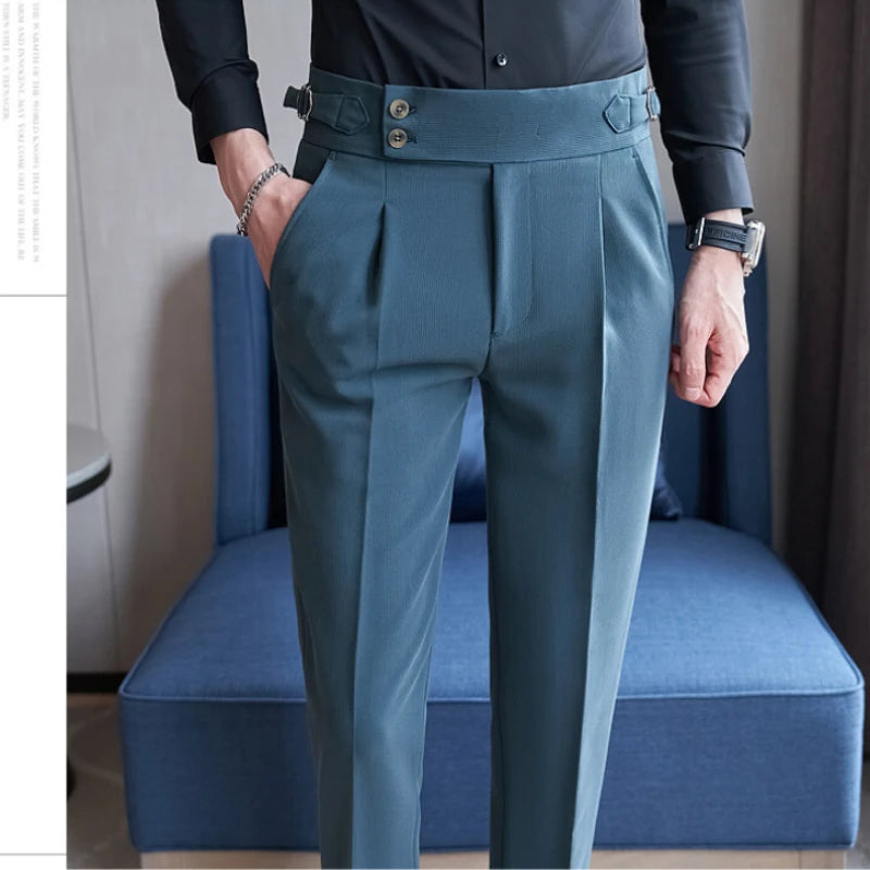 Men's Autumn and Winter Colorful High-quality Casual Naples Trousers, Slim-fit Pants for Daily Commuting.28-36