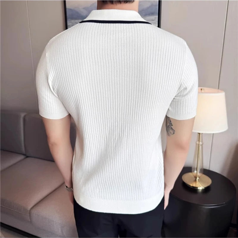 Auster Zipper Knit Polo