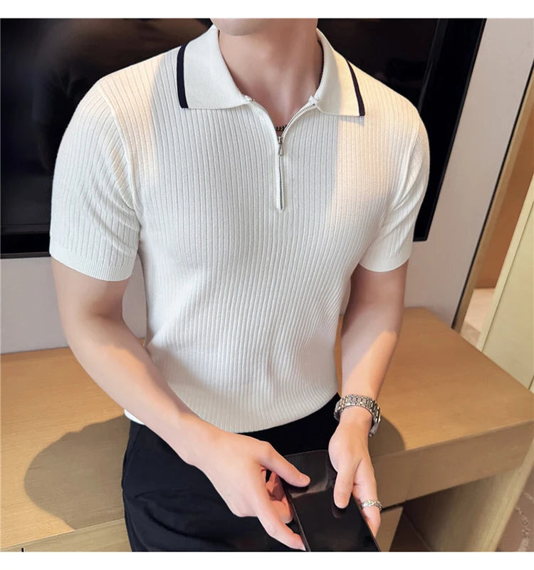 Auster Zipper Knit Polo