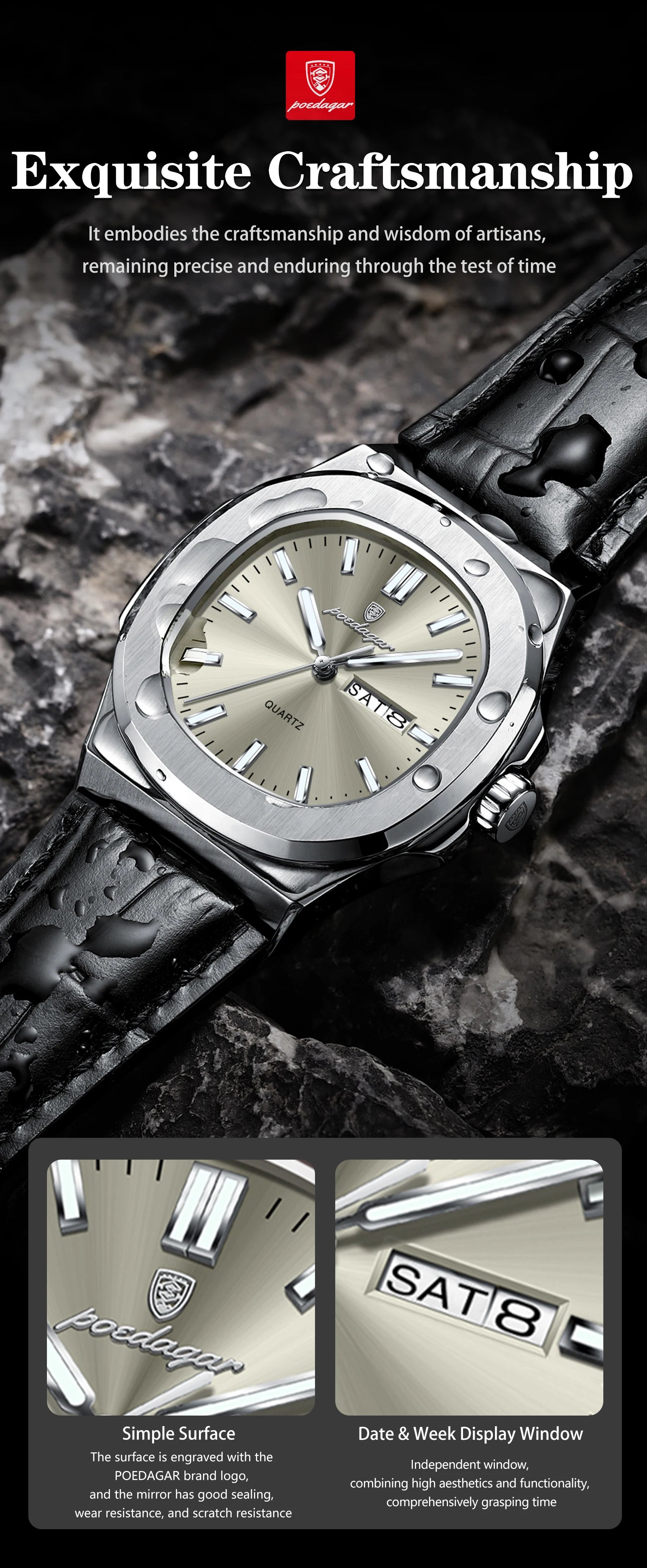 Auster Square Leather Watch