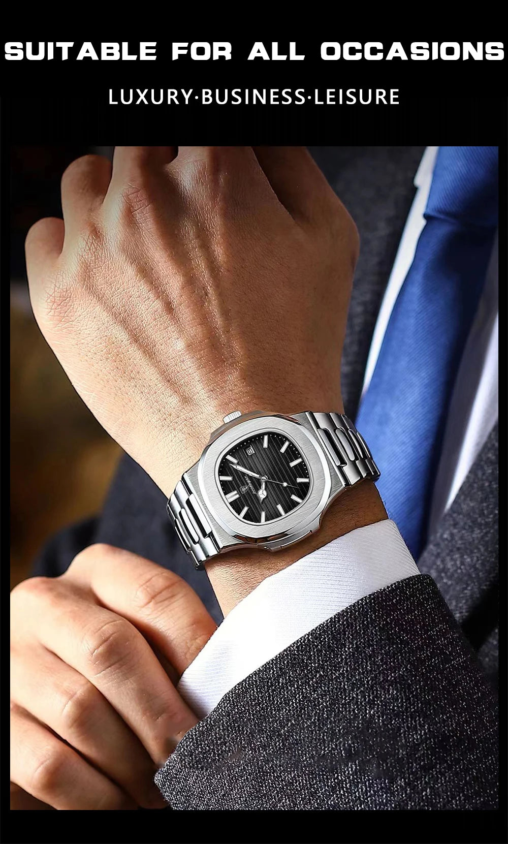 Auster Steel Square Chrono