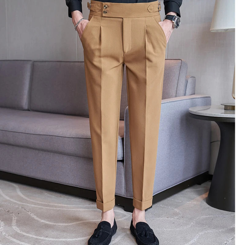 Men's Autumn and Winter Colorful High-quality Casual Naples Trousers, Slim-fit Pants for Daily Commuting.28-36