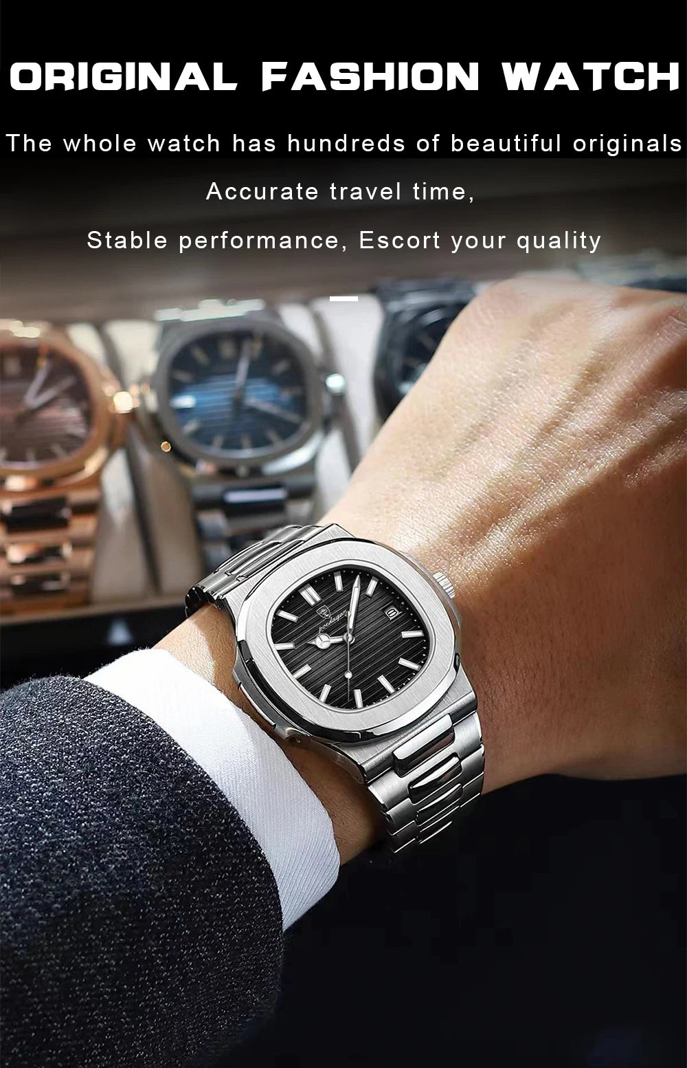 Auster Steel Square Chrono