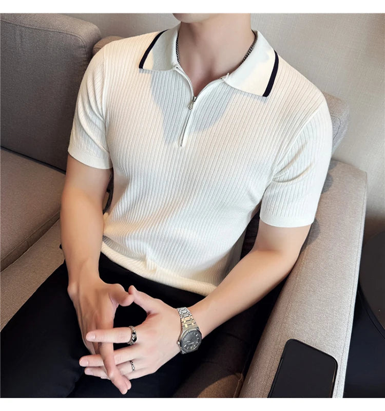 Auster Zipper Knit Polo