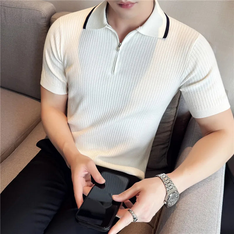 Auster Zipper Knit Polo