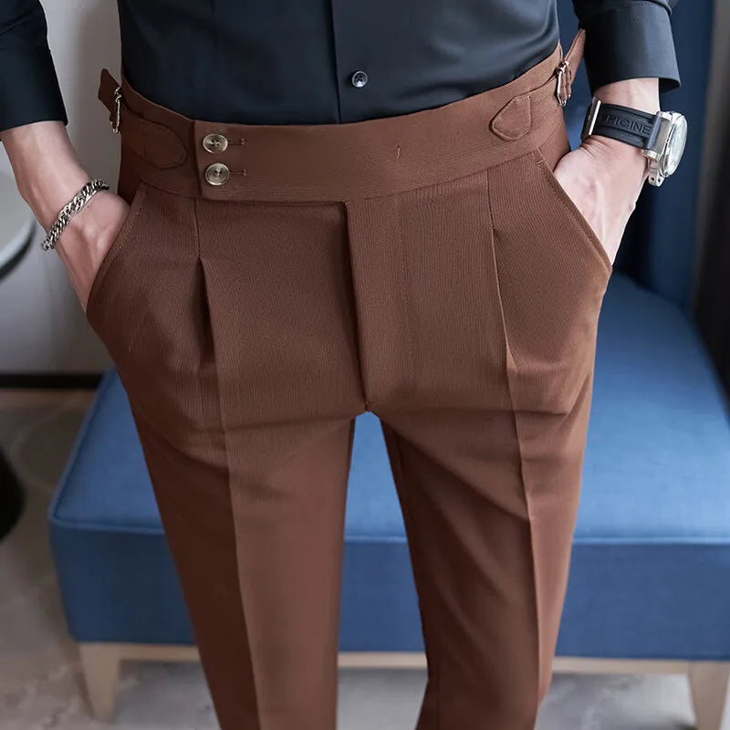 Men's Autumn and Winter Colorful High-quality Casual Naples Trousers, Slim-fit Pants for Daily Commuting.28-36