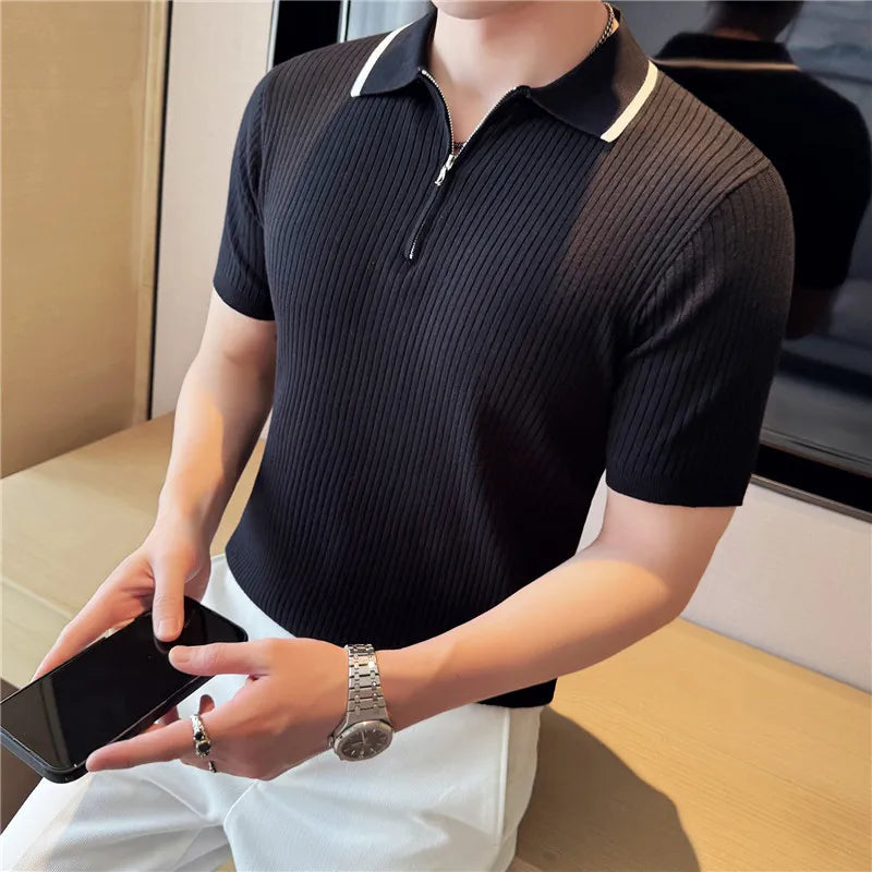 Auster Zipper Knit Polo