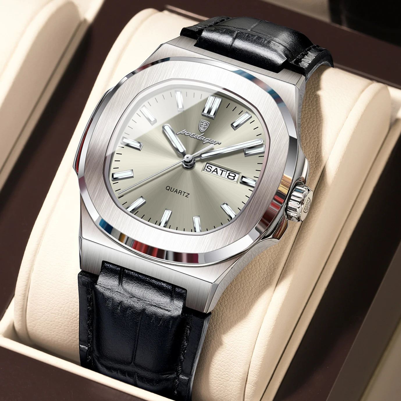 Auster Square Leather Watch