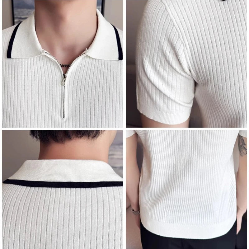 Auster Zipper Knit Polo