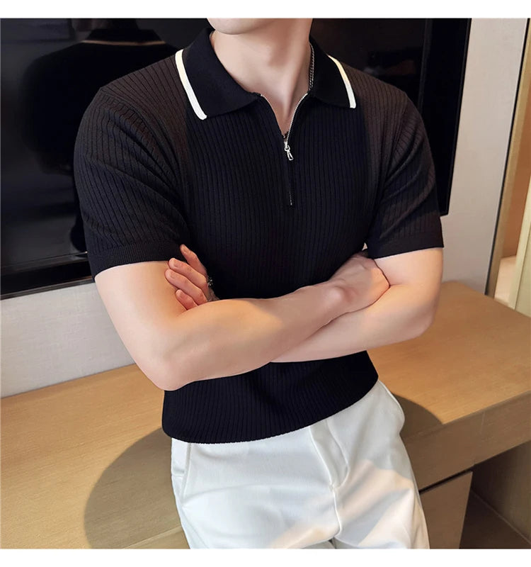 Auster Zipper Knit Polo
