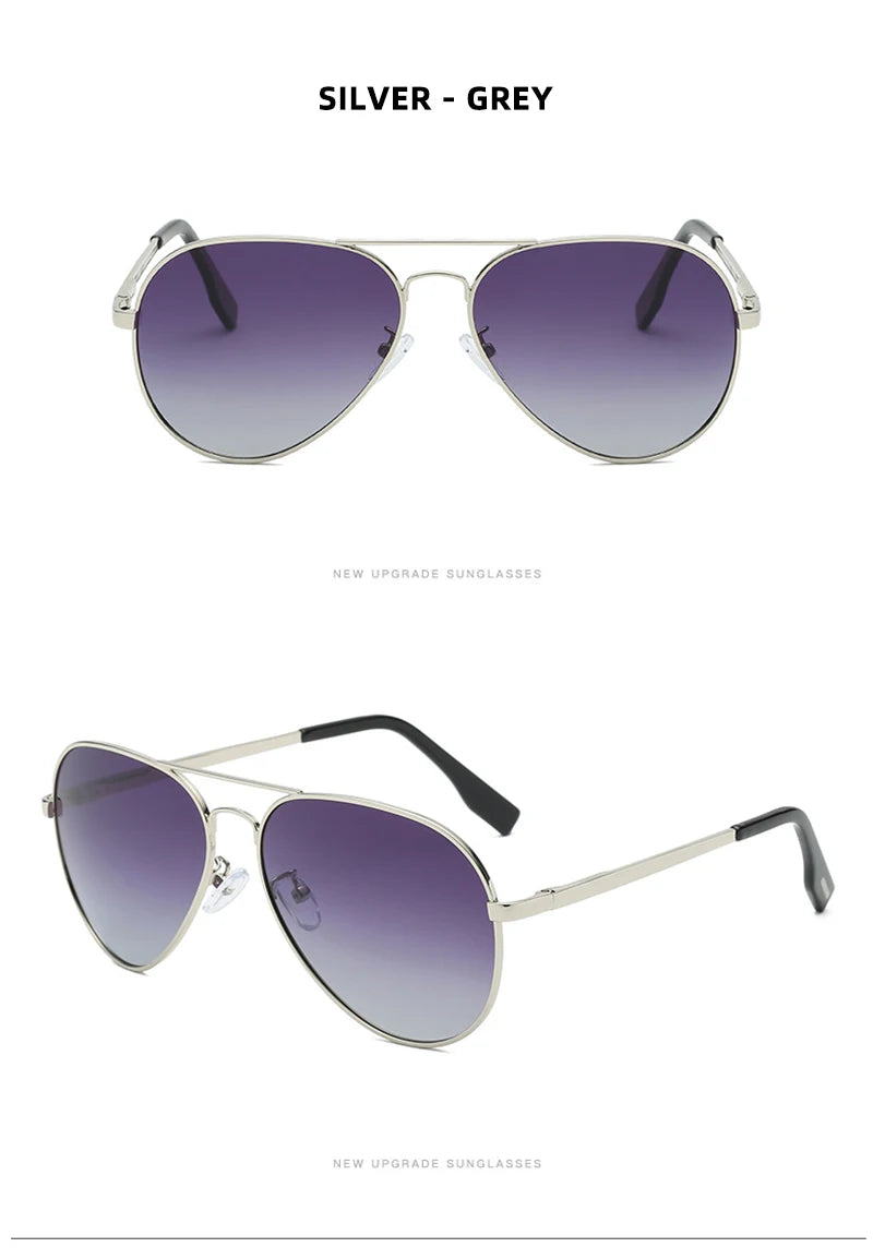 Classic Big Pilot Polarized Sunglasses Men Luxury Metal Black Aviation Sun Glasses Male Fashion Driving Vacation Shades UV400