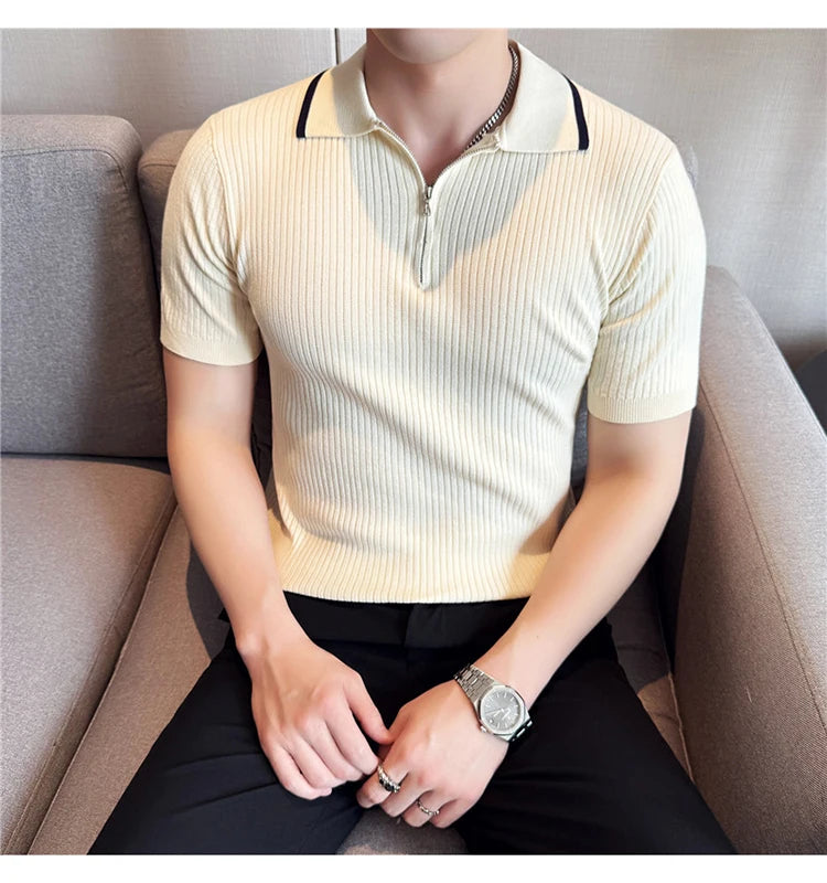 Auster Zipper Knit Polo