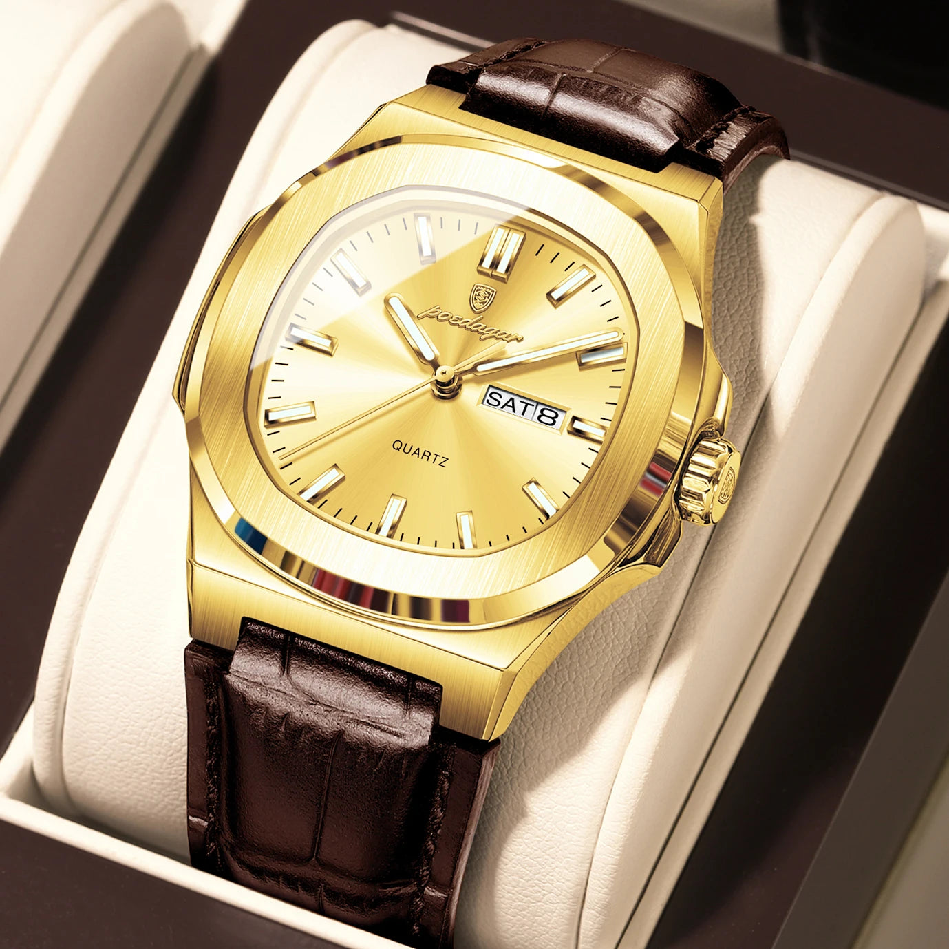 Auster Square Leather Watch