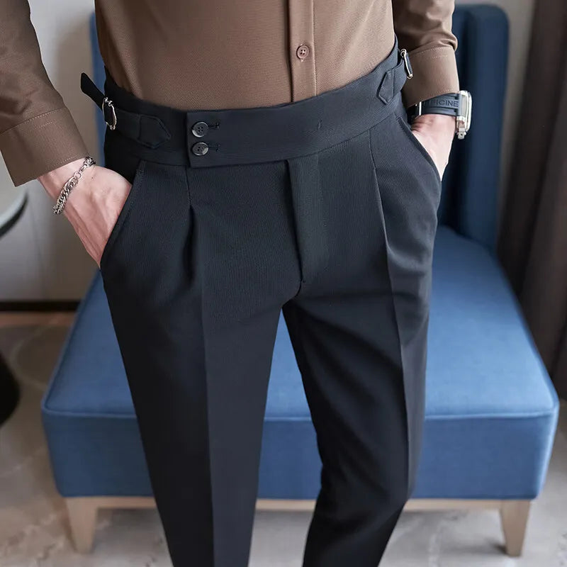Men's Autumn and Winter Colorful High-quality Casual Naples Trousers, Slim-fit Pants for Daily Commuting.28-36