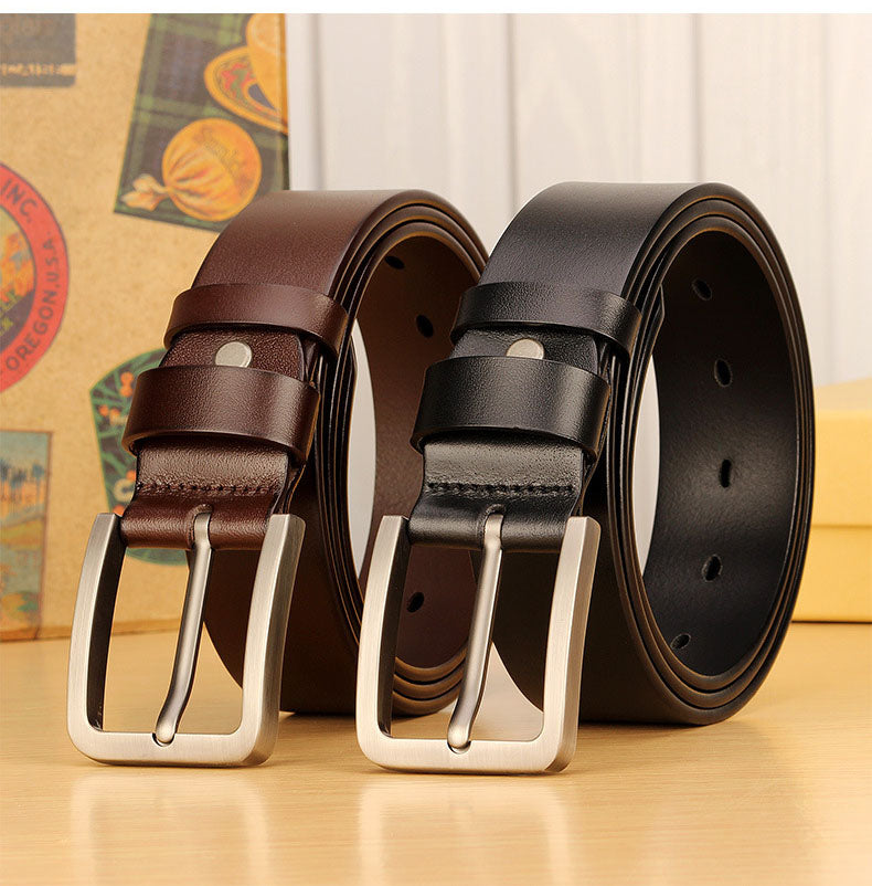 Men's Belt Fashion PU Alloy Pin Buckle Business Leisure Belts Winter Black Belts for Men Cummerbunds Ceinture Homme