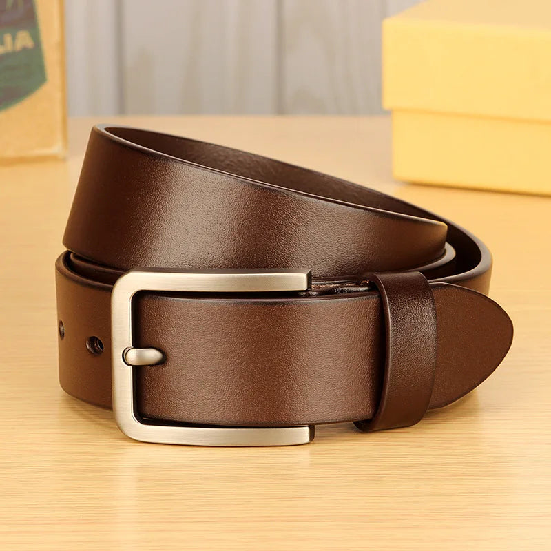 Men's Belt Fashion PU Alloy Pin Buckle Business Leisure Belts Winter Black Belts for Men Cummerbunds Ceinture Homme