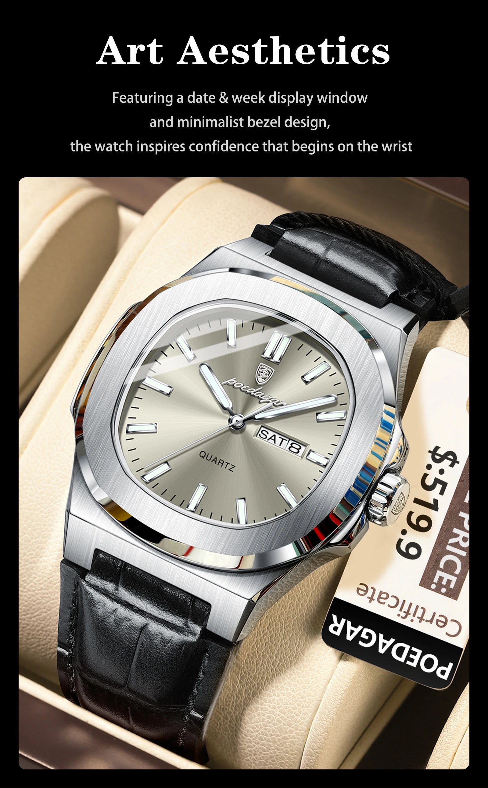 Auster Square Leather Watch