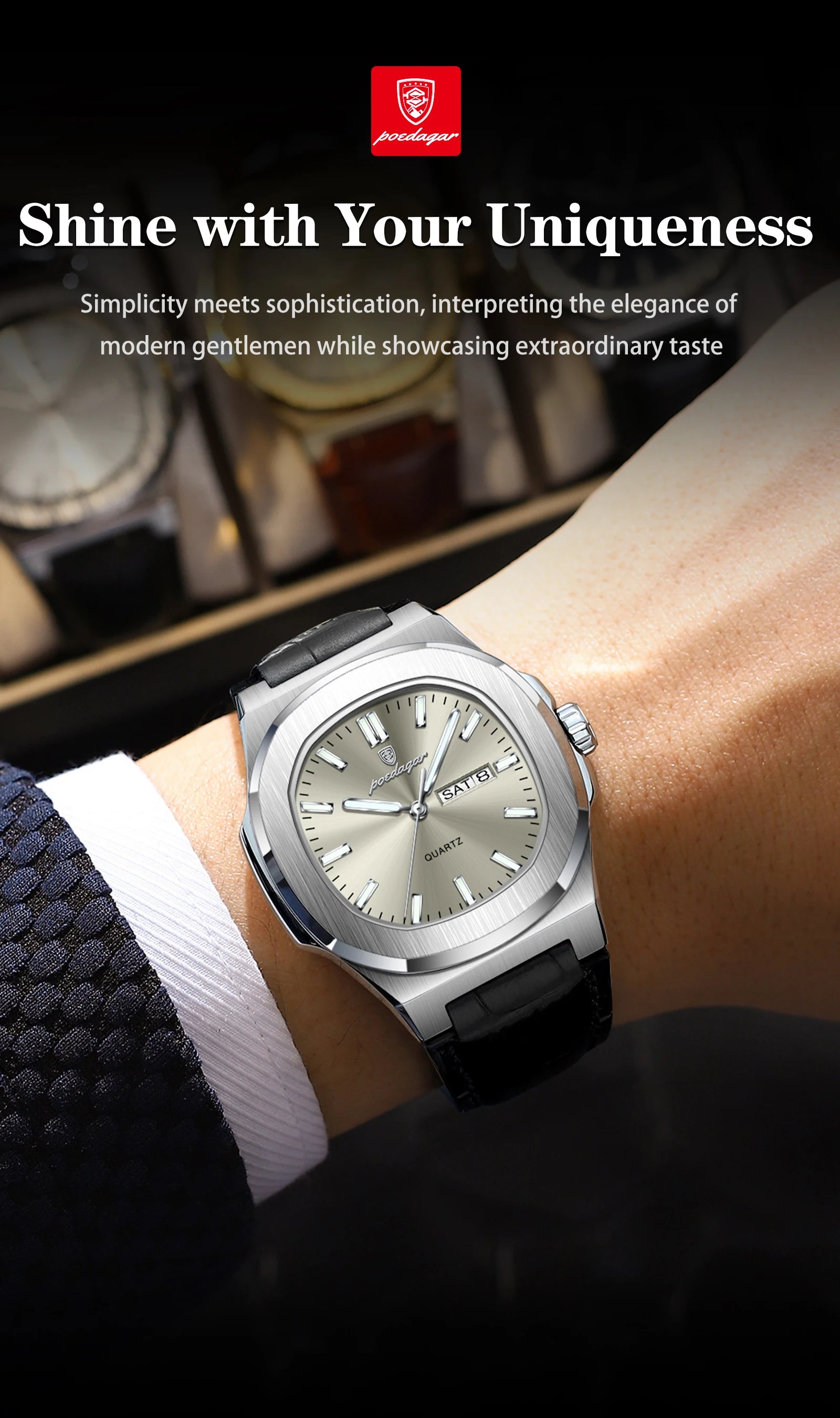Auster Square Leather Watch