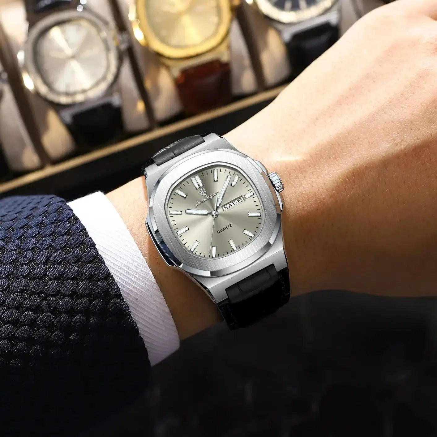 Auster Square Leather Watch
