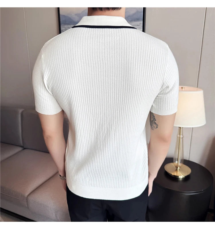 Auster Zipper Knit Polo