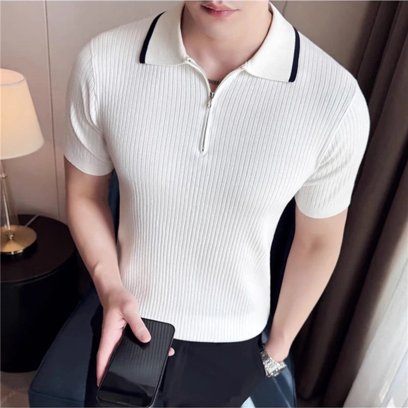 Auster Zipper Knit Polo