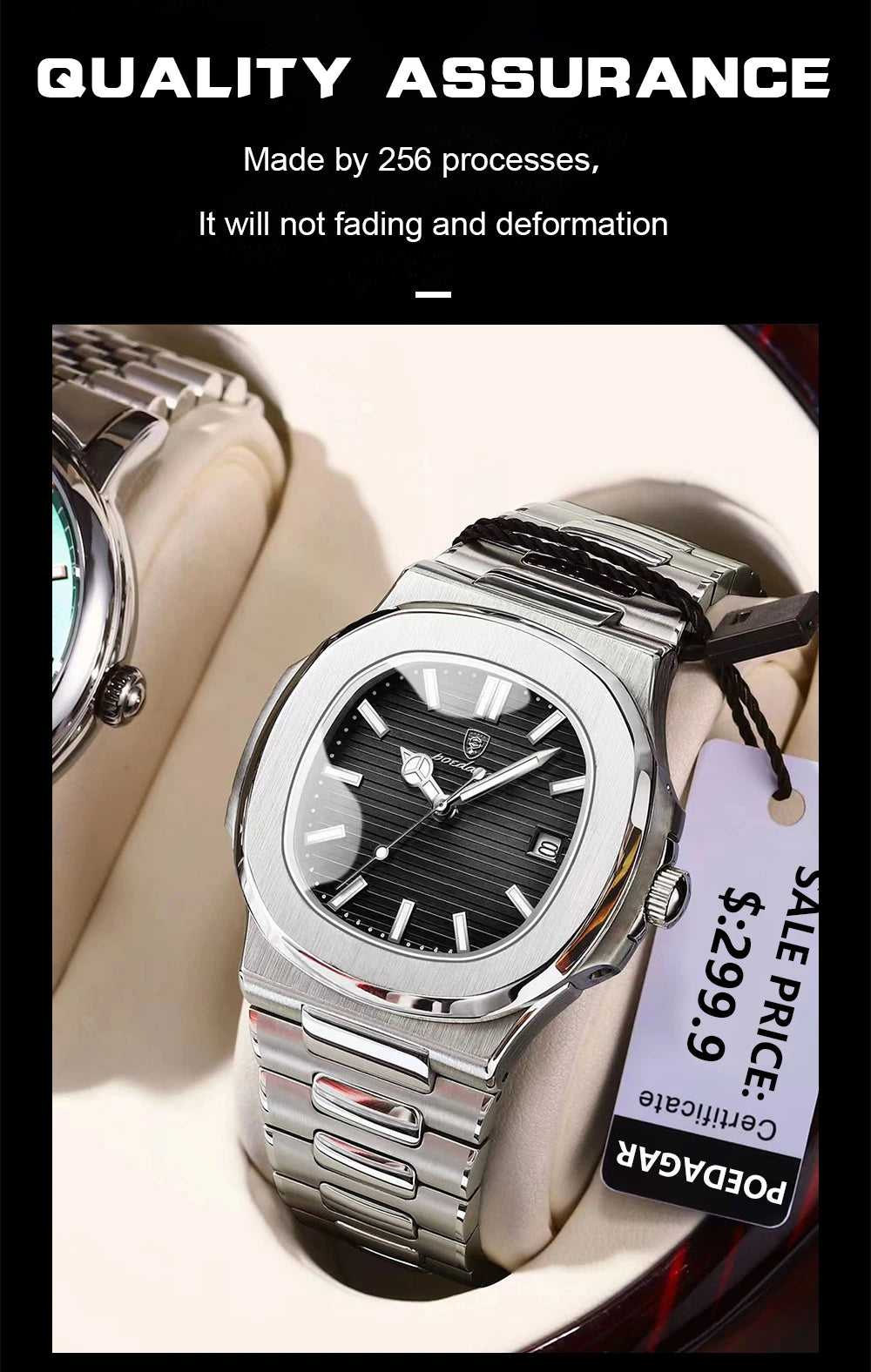 Auster Steel Square Chrono