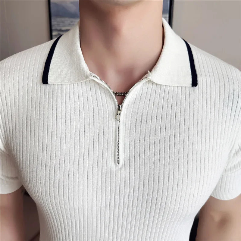 Auster Zipper Knit Polo